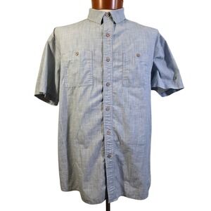 KUHL Mens Short Sleeve Button Up Shirt Blue Plaid Pocket Casual XL